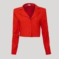 blazer cropped com ombreiras mindset vermelho