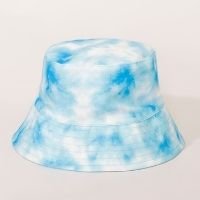 bucket hat feminino dupla face estampado tie dye azul - único