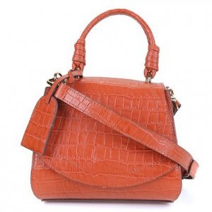 Bolsa Couro Shoestock Estruturada Croco Feminina - Feminino - Caramelo