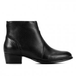 Bota Couro Cano Médio Shoestock Basic Salto Baixo Feminina - Feminino - Preto