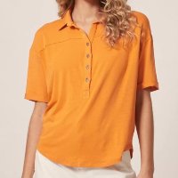 Blusa M/C Gola Pólo Summer - Feminina - Laranja