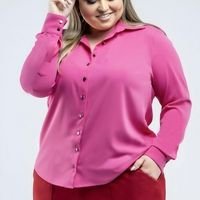 Donna Peck - Camisa de Tecido Plano Rosa
