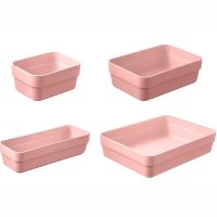 Kit organizador de gavetas rosa quartzo OU 4 peças organizadores armario, prateleira, cozinha, quarto, escritorio, banheiro