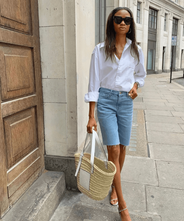 Lorna | @symphonyofsilk - camisa social branca e bermuda jeans - looks novos - Verão - na rua - https://stealthelook.com.br