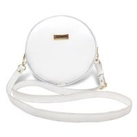 Bolsa Redonda Feminina Lisa Mini Bag Transversal Com Alça Ajustável - Branco