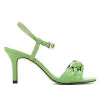 Sandália Couro Shoestock Comfy Salto Médio Feminina - Verde