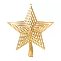 Ponteira de Árvore de Natal Estrela 20cm Ouro - 1141674 Cromus