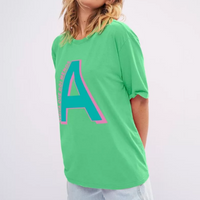 T-shirt Letra A My Favorite Things - Verde
