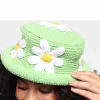 Chapéu Crochê Floral