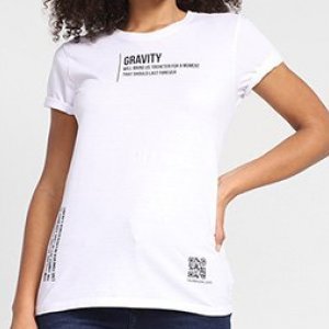 Camiseta Calvin Klein Gravity Manga Curta Feminina - Feminino - Branco