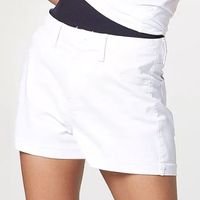 Shorts Feminino Em Sarja Cintura Alta - Branco