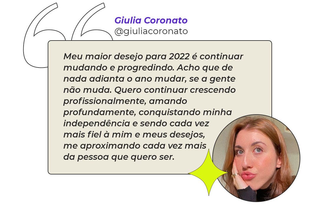 Giulia coronato - resoluções - Ano Novo 2022 - steal the look - desejos - https://stealthelook.com.br