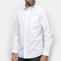 Camisa Social Hering Manga Longa Bolso Masculina - Branco