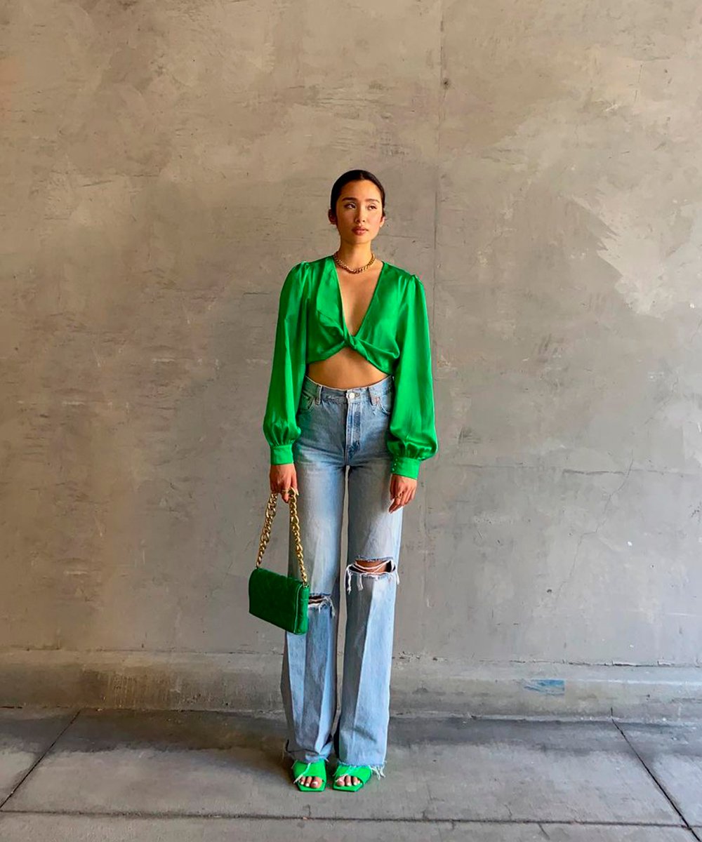 It girls - calça wide leg, cropped verde - looks casuais - Verão - Street Style  - https://stealthelook.com.br