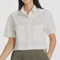 Camisa Cropped Feminina Com Bolso - HF24EACSN4 - Off White