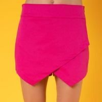 Quintess - Shorts-Saia Rosa Assimétrico