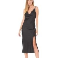 Vestido Sly Wear Slip Dress Fenda Lateral - Preto