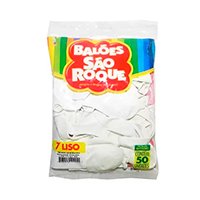 Balão São Roque Numero 7 Branco Polar c/50 Bexiga
