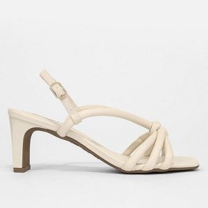 Sandália Shoestock For You Comfy Salto Alto Feminina - Feminino - Off White