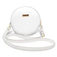 Bolsa Redonda Feminina Lisa Mini Bag Transversal Com Alça Ajustável - Branco