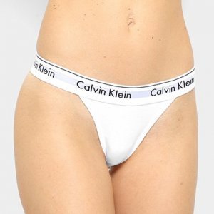 Calcinha Tanga Calvin Klein Cós Elástico - Feminino - Branco