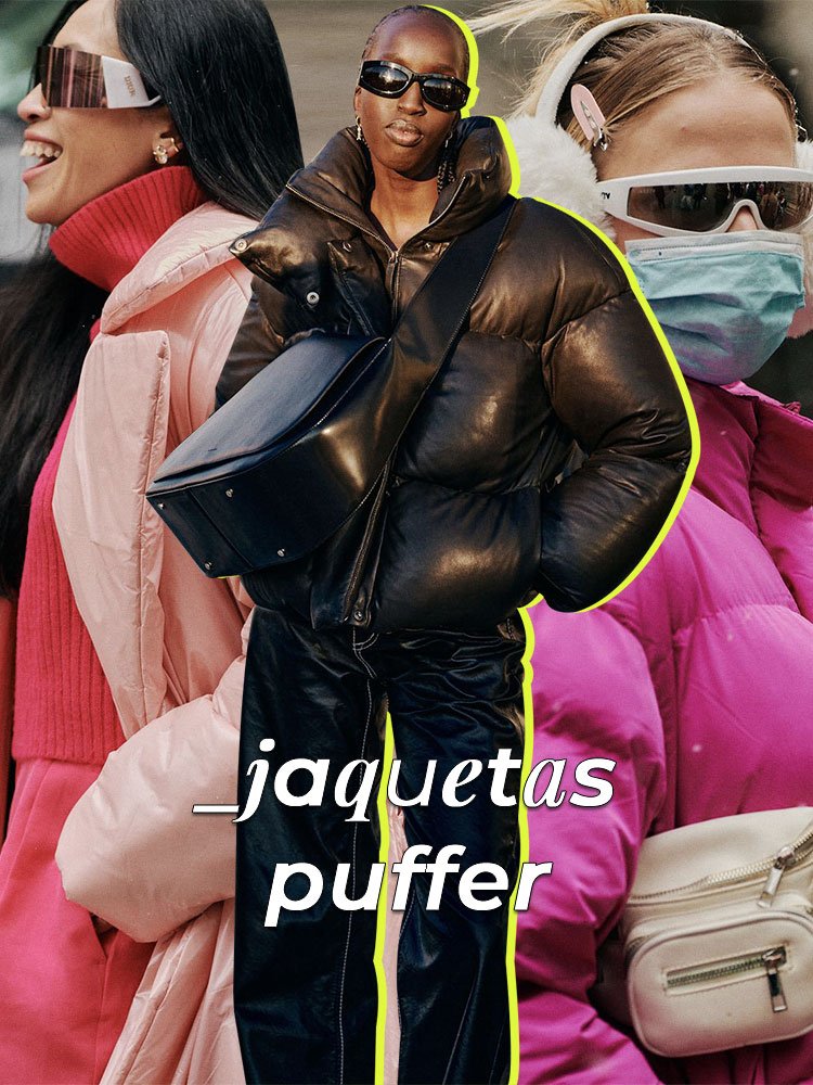 Street Style de Nova York - jaqueta puffer marrom - semana de moda de Nova York - Inverno - em pé na rua - https://stealthelook.com.br