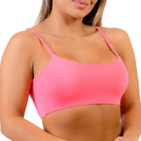 Top Faixa Com Alça Rosa Neon - Rosa