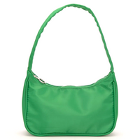 bolsa baguete de nylon verde - único
