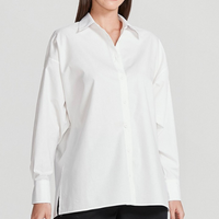 Camisa Feminina Oversized Com Fenda Lateral - Off White