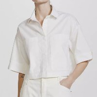Camisa De Sarja Feminina Cropped - Off White