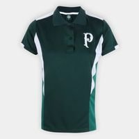 Camisa Polo Palmeiras Champion Feminina - Verde+Branco