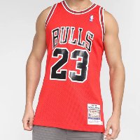 Regata Chicago Bulls Michael Jordan Mitchell & Ness Authentic Bull Masculina - Vermelho