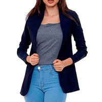 Blazer Acinturado Elegance Super Premium Feminino - Azul