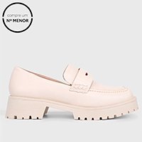 Mocassim Shoestock Tratorado Alto Loafer - Feminino - Off White