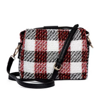 Bolsa Nice Bag Mini Bag Tweed Tiracolo Fashion Feminina - Branco+Vermelho