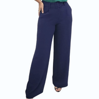 Calça Pantalona com Cinto Mania de Sophia Letícia Azul Jeans