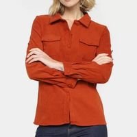 Camisa Manga Longa Dom Suede Feminina - Vermelho