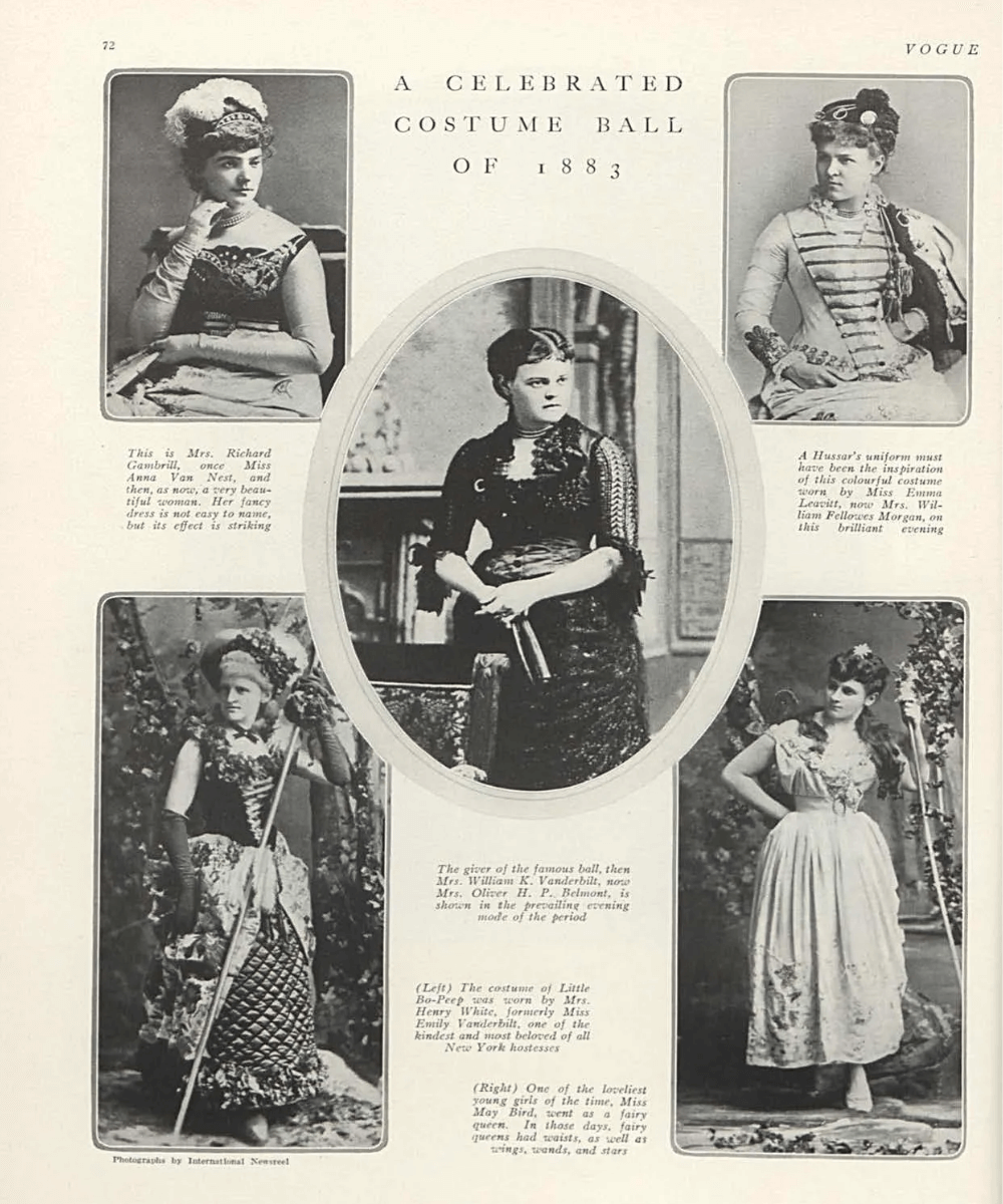 Roupas de bailes à fantasia de 1883 - capa de revista - Met Gala 2022 - Verão - fotos de mulheres usando roupas de época - https://stealthelook.com.br