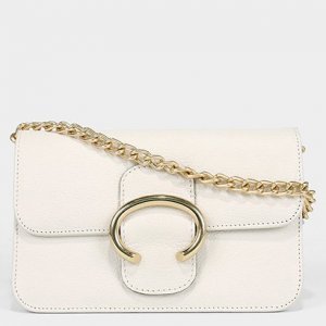 Bolsa Couro Shoestock Mini Bag Alça Corrente Feminina - Feminino - Off White