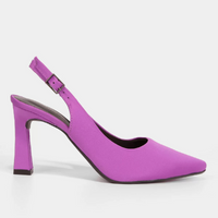 Scarpin Shoestock Cetim Color Bico Fino - Roxo