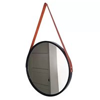 Espelho Redondo Adnet Decorativo Com Alça Emoldurado Parede - Marca:FWB
