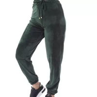 Calça Plush Feminina Jogger Com Ajuste na Cintura Aishty Verde