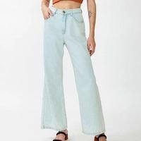 Calça Jeans Wide Leg Feminina - Azul Claro