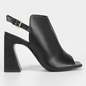 Sandália Couro Shoestock Sandal Boot Feminina - Feminino - Preto