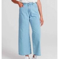 Hering - Calça Jeans Feminina Cintura Alta Pantacourt Azul-Claro