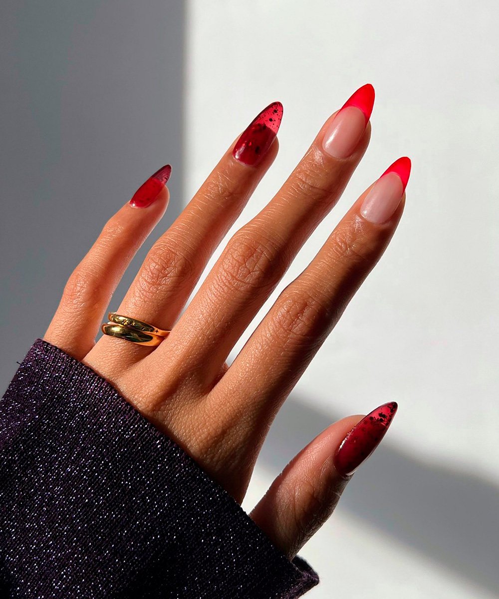 @overglowedit - unha-vermelha-transparente-brilho - jelly nails - outono - brasil - https://stealthelook.com.br