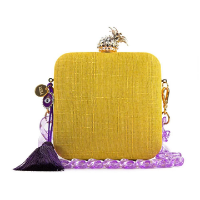 Bolsa de Mão Clutch Festa Casamento Formatura Amarela Roxa - Amarelo