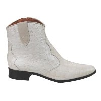 Bota Ernest Western Em Couro Feminina - Off White