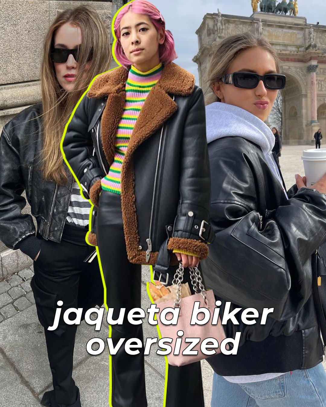 Emili Sindlev - jaqueta oversized preta e oculos escuros - tendências de moda - Inverno  - em pé na rua - https://stealthelook.com.br