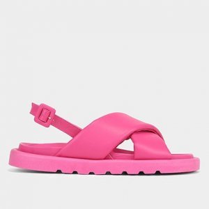 Rasteira Shoestock Papete Tira Puff - Feminino - Pink